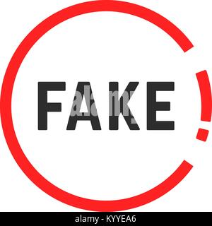 simple red fake sign Stock Vector