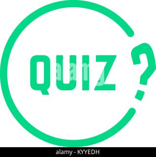 green round simple quiz icon Stock Vector