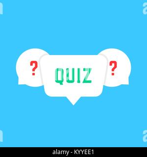 white speech bubbles with quiz Stock Vector