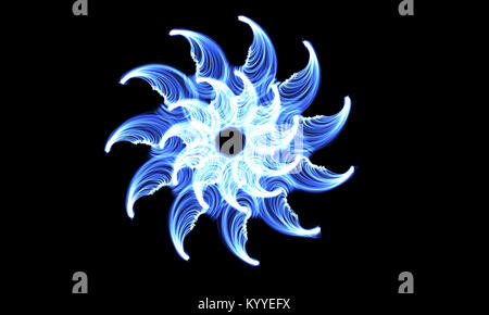 Blue absract spiral. Dark background. Flame spiral series Stock Photo