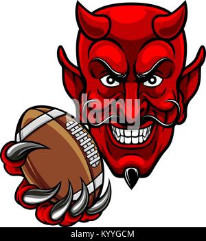 Devil American Football Sports Mascot Stock Vector