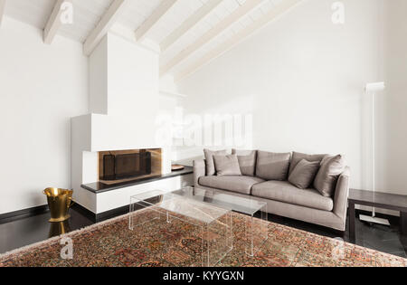 interior, comfortable loft, modern furniture, living room Stock Photo
