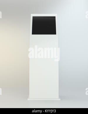 Freestanding information kiosk, terminal, stand. 3d rendering. Stock Photo