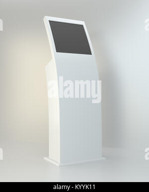 Freestanding information kiosk, terminal, stand. 3d rendering. Stock Photo