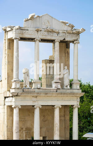 Part of the Roman Theatre, an amphitheatre now used for concerts, Old Town, Plovdiv, Bulgaria, Europe Stock Photo
