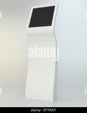 Freestanding information kiosk, terminal, stand. 3d rendering. Stock Photo