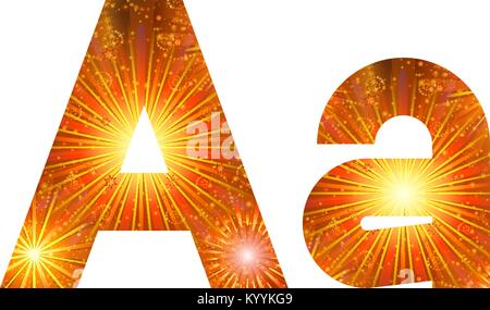 Set of letters, firework, A Stock Vector