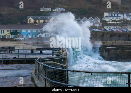 Portreath, Cornwall, UK, 16/01/2018 Stock Photo
