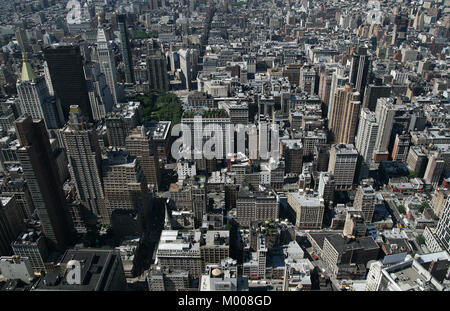 Aerial view of New York City buildings from The Empire State Building, New York State, USA