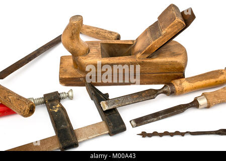 Joinery Tools Isolated on the white Background Stock Photo