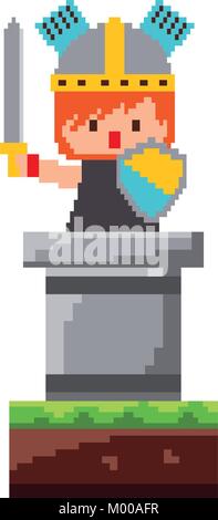 Pixel art Medieval Knight Helmet game asset design Stock Vector Image ...