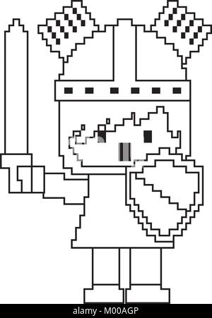 Knight pixel art. Metal armor warrior 8 bit. Digital Iron armor. Plate ...