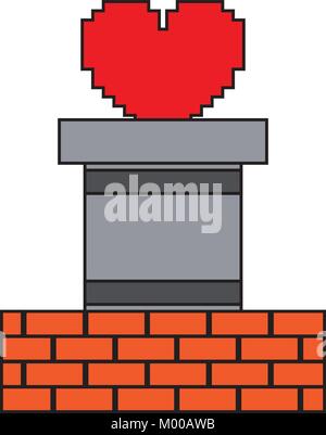 heart love life video game Stock Vector