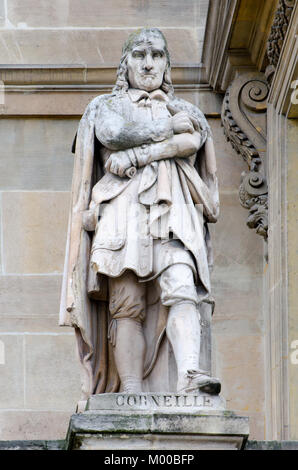 Paris, France. Palais du Louvre. Statue in the Cour Napoleon: Pierre Corneille (1606 – 1684) French dramatist Stock Photo