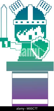 pixel character knight game interface level Stock Vector