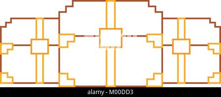 three wooden pixelated chest treasure game Stock Vector