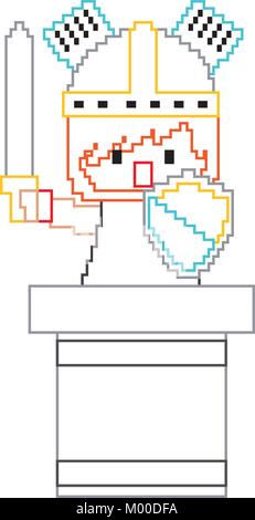 pixel character knight game interface level Stock Vector