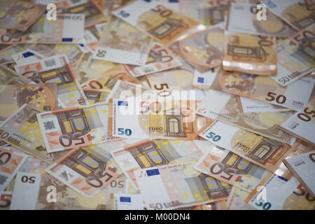 50 Euro banknotes (sample 2002 and 2017) Stock Photo