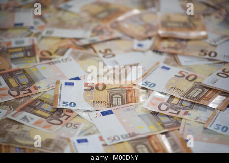 50 Euro banknotes (sample 2002 and 2017) Stock Photo