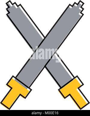 pixel crossed swords video game interface design Stock Vector Image ...