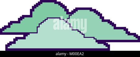 clouds pixel climate day nature Stock Vector