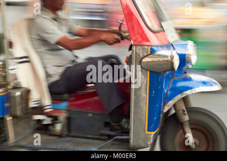 tuk tuk on the move, Bangkok, Thailand Stock Photo