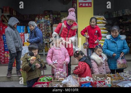 Chongqing, Chongqing, China. 18th Jan, 2018. Chongqing, CHINA-15th January 2018: The Pianyan Ancient Town is located in Jindaoxia Town, southwest China's Chongqing. Credit: SIPA Asia/ZUMA Wire/Alamy Live News Stock Photo