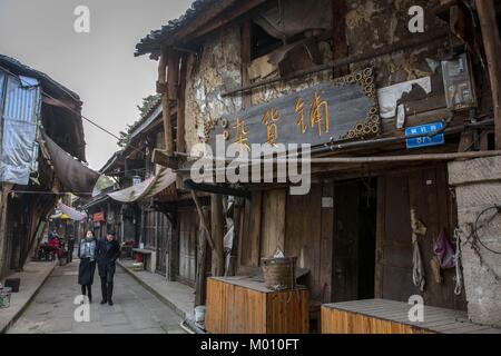 Chongqing, Chongqing, China. 18th Jan, 2018. Chongqing, CHINA-15th January 2018: The Pianyan Ancient Town is located in Jindaoxia Town, southwest China's Chongqing. Credit: SIPA Asia/ZUMA Wire/Alamy Live News Stock Photo