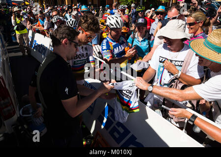 Glenelg, South Australia, Australia. 18th Jan, 2018. Peter Sagan at the start of Stage 3, Glenelg to Victor Harbor, of the Tour Down Under, Australia on the 18 of January 2018 Credit: Gary Francis/ZUMA Wire/Alamy Live News Stock Photo