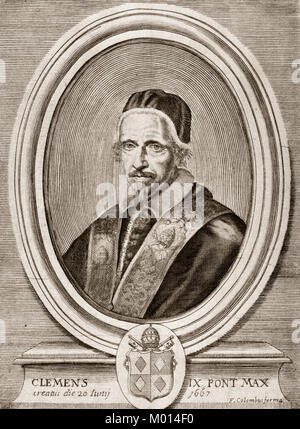 Pope Clement IX, 1600 –1669, was Pope from 20 June 1667 to his death in 1669 Stock Photo