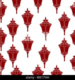 Seamless pattern of red lanterns Stock Vector