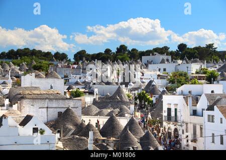 Alberobello traditional houses - trulli. Apulia region of Italy. Stock Photo