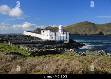 cromwells point lighthouse, valencia island, wild atlantic way,  county kerry, ireland Stock Photo