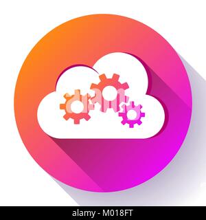 Cloud Logo Cloud Services Cloud Computing Gear Logo Vector cloud settings Stock Vector
