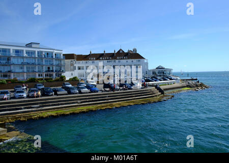 The ferry crossing at Sandbanks, Poole, Dorset Stock Photo