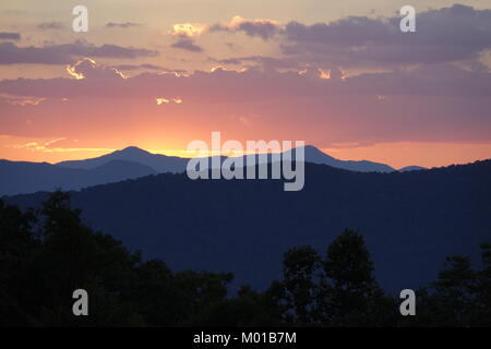 Mountain Sunset in North Carolina Stock Photo