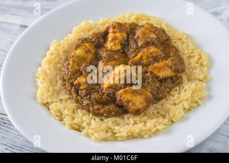 Pasta with korma sauce Stock Photo