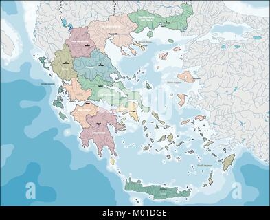 Map of Greece Stock Vector