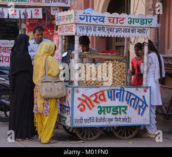 Pani Puri stall in Udaipur, Rajathan, Indian Stock Photo