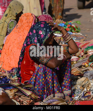 Shopping and selling in the street of Jodhpur, Rajasthan, India Stock Photo