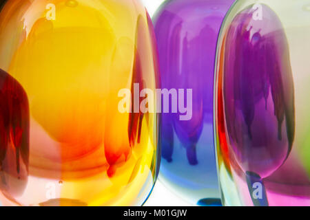Multi colored vibrant curved crystal design. Colorful abstract background. Horizontal Stock Photo