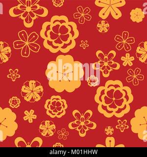 A vector illustration of Chinese New Year Wallpaper Seamless Pattern Background Stock Vector