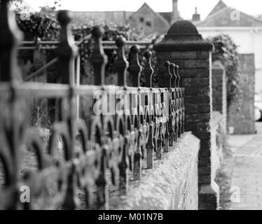 Black and white railings