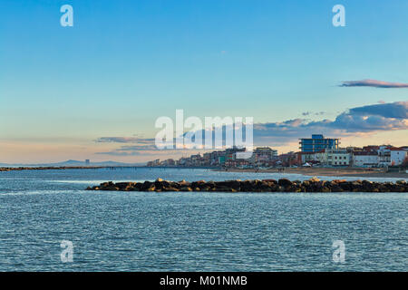 Coast of the Adriatic Riviera on a cold winter day Stock Photo