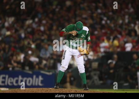 Sergio Romo pitcher relieved for Mexico in the eighth inning, during Caribbean Series game in Culiacan, Mexico, Wednesday, Feb. 1, 2017. (Photo: Luis Gutierrez/NortePhoto) Stock Photo