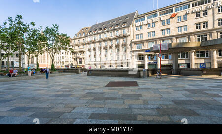 COLOGNE, GERMANY - JUNE 27, 2010: tourists on Domkloster square of Cologne Cathedral in summer day. The Cathedral is Germany's most visited landmark,  Stock Photo