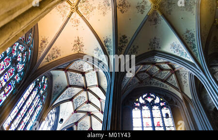AACHEN, GERMANY - JUNE 27, 2010: ceiling of Aachen Cathedral. The Dom is one of the oldest cathedrals in Europe, it was constructed by emperor Charlem Stock Photo