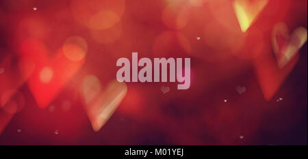 Valentines day. Valentines background with table and bokeh. Love red background. Valentines day empty display Stock Photo