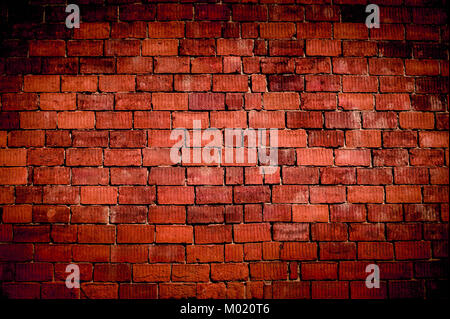 Brick Wall - High Contrasted Background Stock Photo