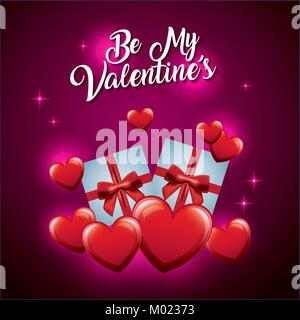 be my valentines love heart gift boxes celebration Stock Vector